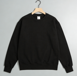 Heavyweight 405gsm Fleece Polyester/Cotton Blend Crewneck Pullover <b>Sweatshirt</b> Winter Casual Solid Color Anti-Pilling Breathable - Product Image 1