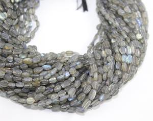 Perles ovales lisses en labradorite bleue feu, perles ovales en labradorite, perles ovales en labradorite arc-en-ciel noir - Product Image 5