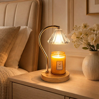 Lampe chauffe-bougie en verre décorative, moderne et minimaliste, pour chevet, avec fonction veilleuse et diffuseur d'arômes