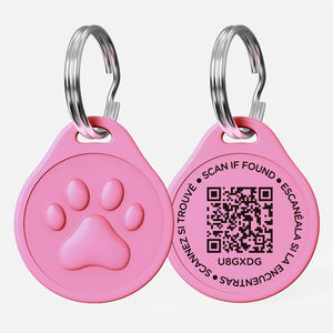 Personalized Anti-Lost Dog Collar Double Blank NFC Silicone Pet <b>Tag</b> Fashionable Lace Customizable Necklace for Engraving - Product Image 4