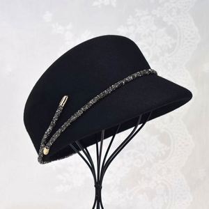 Outdoor Casual Lady Fashion Baseball <b>Hat</b> Decoration Women Equestrian Cap 100% Wool Felt <b>Hat</b> - Product Image 5