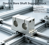 Support de fixation d'axe à double alésage sur mesure en aluminium, bloc de serrage double axe