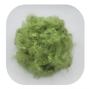 Polyester Fibers Supplier Cheap Price Green Color Fiber For Filling Pet Bottles 7D/15D Hollow Siliconized Polyester Fiber