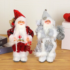 Muñeco de Santa Claus de Peluche con Ribete de Piel, Figura de Santa Claus Vintage, Decoración Navideña para Chimenea, Regalo Navideño - Product Image 2