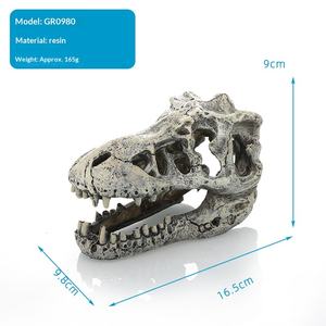 Décoration d'<span class=keywords><strong>aquarium</strong></span> : Fossile de crâne de dragon simulé, cachette pour crocodiles/dinosaures, poissons, crevettes et reptiles - Product Image 3