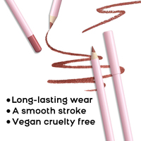 Vente en gros Crayon à lèvres rose crémeux Marque privée Crayon en bois imperméable longue durée Crayon à lèvres mat brun nu