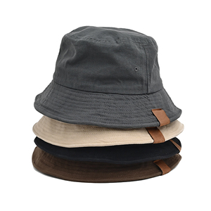 OEM Thiết Kế Logo Của Bạn Tùy Chỉnh Vải Xô <span class=keywords><strong>Hat</strong></span> Bán Buôn Da Vá Unisex Đồng Bằng Cổ Điển Ngư Dân Cap - Product Image 1