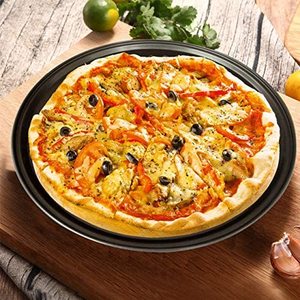 <span class=keywords><strong>Teglia</strong></span> per Pizza Rotonda Homesun con Fondo Forato Antiaderente, Vassoio da Forno in Acciaio al Carbonio per Torte e Quiche - Product Image 2