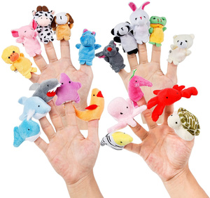 10pcs Differente Del Fumetto Animale Marionette Da Dito Morbido Velluto Bambole Oggetti di Scena Giocattoli Cestino di Pasqua Stuffers bambini svegli marionette da dito - Product Image 1