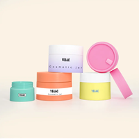 Vente en gros de pots cosmétiques en plastique bleu mat, blanc et noir vides de 15 ml, 30 ml, 1 oz, 50 ml sans BPA pour l'emballage des soins de la peau