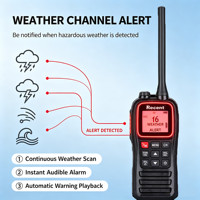 Radio bidirectionnelle portable marine VHF RS-28M, étanche IPX7, flottante, avec alarme sonore, double écran, affichage multilingue