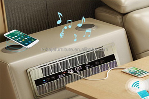 Lit double multifonctionnel haut de gamme pour la maison et l'hôtel, lit en cuir avec chaise, lit moderne intelligent de taille standard ROK-LI24845 Smart Q - Product Image 4