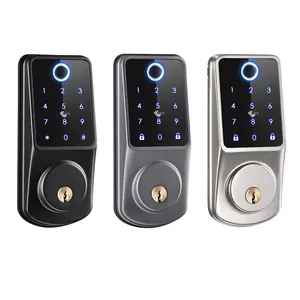 Tuya Deadbolt Lock ปุ่มกดแบบสัมผัส,IC MF Card ตัวล็อกลายนิ้วมืออัจฉริยะสำหรับบ้านประตูไม้และเหล็ก