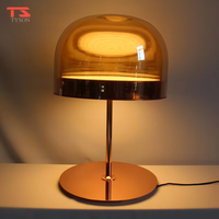 Lampe de bureau LED de luxe nordique avec corps en fer et verre flexible, abat-jour en dôme de style européen moderne et postmoderne, éclairage domestique pour chambres à coucher