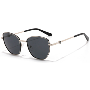 Rectangle Full Rim Sunglasses Unisex Adult UV400 Protection Fashion Style Black Lenses Metal Frame - Product Image 1