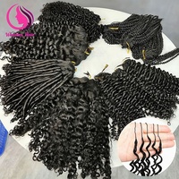 Nouvel arrivage : Extensions de cheveux humains tressées au crochet, installation et retrait plus rapides, 100 % cheveux humains, bouclés afro, volume ajustable librement