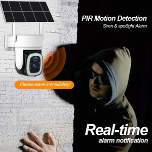 Caméra de sécurité solaire PTZ extérieure Glomarket avec audio bidirectionnel, vision nocturne, WiFi, 4G, batterie de secours, capteur CMOS 3MP - Product Image 4
