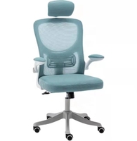 Chaise de bureau ergonomique moderne en maille avec support lombaire, accoudoirs fixes, pivotante et roulante, idéale pour le bureau à domicile, les hôpitaux et les salons.