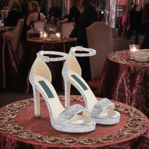 2024 personnalisé dames en cuir végétalien scintillant talons aiguilles plate-forme <span class=keywords><strong>sandales</strong></span> à la mode chaussures de mariage anti-glissant pour l'été - Product Image 4
