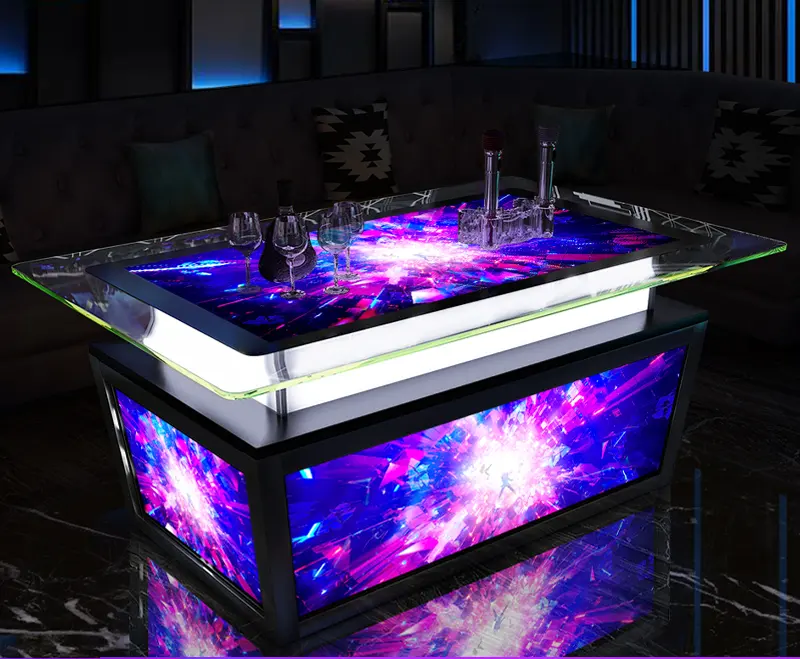 바 테이블 led 카운터 led 큐브 테이블 상업 골동품 야외 파티 클리어 모바일 조명 칵테일 빛나는 바 테이블