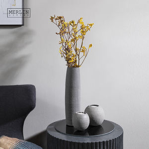 Vaso in <span class=keywords><strong>Ceramica</strong></span> Naturale Minimalista Moderno Merlin Living, Portacandele in Stile Nordico, <span class=keywords><strong>Piccoli</strong></span> <span class=keywords><strong>Vasi</strong></span> in Porcellana per Fiori - Product Image 1