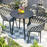 Tables et chaises de jardin en métal nordique - Imperméables et résistantes aux UV pour jardin, patio, terrasse, balcon et usage hôtelier