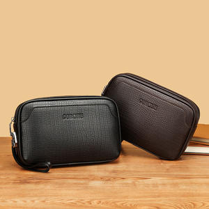 Grande capacidade dos homens novos Casual Soft Pu bolsa de couro senha bloqueio anti-roubo na moda pedra padrão embreagem - Product Image 2