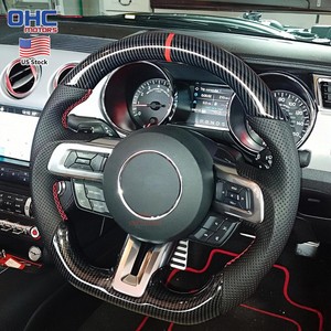 Volante de fibra de carbono Hydro Dip de stock local de EE. UU. Para <span class=keywords><strong>Ford</strong></span> <span class=keywords><strong>Mustang</strong></span> Ecoboost Gt <span class=keywords><strong>Shelby</strong></span> Gt350 Gt350r 2015-2017 2018-2023 - Product Image 1