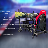 Simulateur de course VR 3D commercial, 4 axes dynamiques, jeu de conduite automobile à trois écrans, machine de réalité virtuelle immersive pour parc à thème