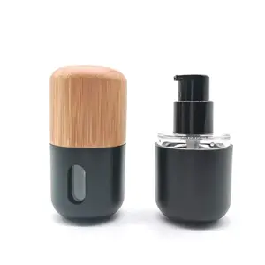 <span class=keywords><strong>Kylia</strong></span> 30ml Voyage Portable Vide Cosmétique Emballage Rechargeable Liquide Fond de Teint Bambou Bouteille Squeeze Pompe Bouteille - Product Image 1