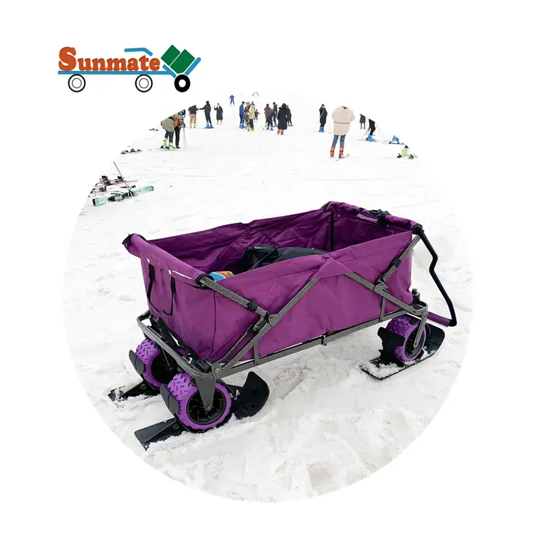 Carrinho utilitário para inverno, carrinho de trenó dobrável para carrinho de neve, carrinho esportivo ao ar livre, novidade da moda