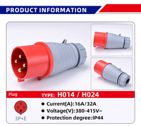 Ensemble de prises et fiches industrielles IP44 220V 16A/32A étanches 3/4/5 broches en laiton compatibles