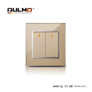 AULMO 2 GANG 1 WAY SWITCH BIG BUTTON PC FACEPLATE COLOR PAINNTING WITH ACRYLIC FRAME GOOD QUALITY CLASSIC DESIGN