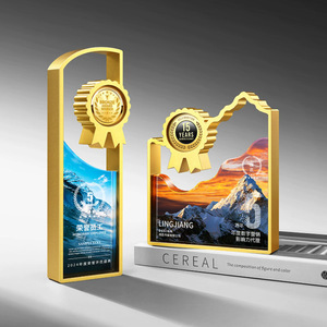 Custom Metal <b>Trophy</b> Crystal Laser <b>Engraved</b> Award Medal For Annual Meeting Outstanding Employee Gift - Product Image 1