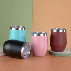 Hot Sale 12oz Stainless Steel <strong>Wine</strong> Glass Egg Shape <strong>Tumbler</strong> Travel Mug Water Cup Double Wall <strong>Wine</strong> <strong>Tumbler</strong> with Lid - Product Image 6