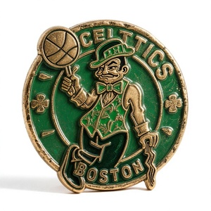 Épingles à revers magnétiques personnalisées avec logo du fabricant Bai, thème <span class=keywords><strong>NBA</strong></span> <span class=keywords><strong>Boston</strong></span> Celtics, épingles en émail imprimées UV (émail souple/dur), cadeau sportif - Product Image 1