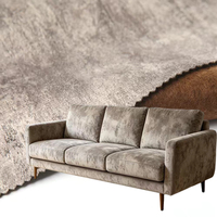 Tissu d'ameublement en velours hollandais imprimé cuir vieilli vintage avec support non-tissé composite pour coussin de canapé et tête de lit