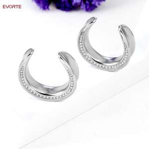 316 L الفولاذ المقاوم للصدأ الأذن مقاييس المقابس اللحم الأنفاق ثقب مجوهرات للجسم الأذن السرج الأذن الأوزان - Product Image 6