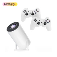 Projecteur de jeu M300 Max avec 2 joysticks, 64 Go, 10 000 jeux, console de jeu intelligente TV, Android 11.0, projecteur 600P, boîte blanche