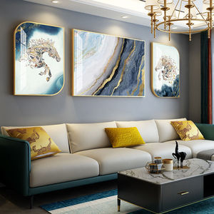 Commercio all'ingrosso della fabbrica moderna cornice soggiorno pittura decorativa <span class=keywords><strong>di</strong></span> lusso <span class=keywords><strong>di</strong></span> lusso <span class=keywords><strong>trittico</strong></span> da parete arte cristallo porcellana pittura - Product Image 4