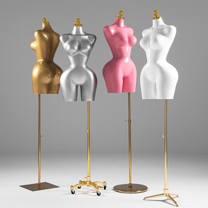 Maniquíes de Torso Femenino con Soportes Metálicos Dorados, Maniquíes de Exhibición de Busto para Escaparates de Boutiques de Moda y Comercialización de Tiendas - Product Image 3