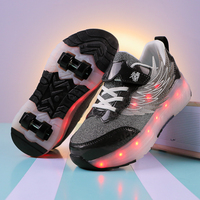 Chaussures à roulettes lumineuses réglables pour enfants et adultes, à chargement USB, avec tige en coton et doublure en maille, en coton robuste – Meilleures ventes