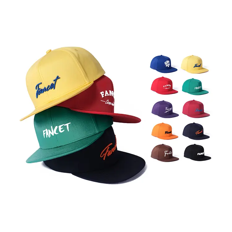 High quality fashion 6 panel snapback cap 100% cotton custom snapback hat sports hat wholesale