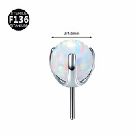 Piercings Getta de Tungsteno sin Rosca con Formas Geométricas, Opal, para Labio y Hueso, Accesorios de Joyería 3-5mm