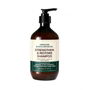 Shampoo à l'huile de ricin noire jamaïcaine à base d'extraits végétaux et de beurre de karité, nettoyant doux pour le cuir chevelu, nourrissant, réparateur et revitalisant pour les racines des cheveux - Product Image 1