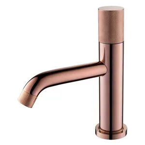 New design Rose Golden color washing basin water tap basin faucet 3 buyers