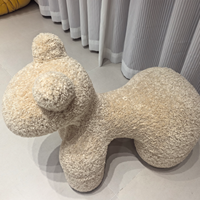 Taburete Seccional de Esponja con Forma de Pony Colorido Sherpa - Diseño Moderno, Silla Artística de Dibujos Animados para Niños, Silla Divertida con Forma de Animal para Apartamento
