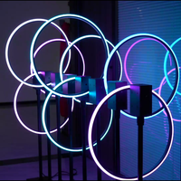 Led Rotation Cinétique Instruction RGB Pixel Circle Ring Light 360 Rotation Rotation Creative Led Stage Light Artnet DMX Control