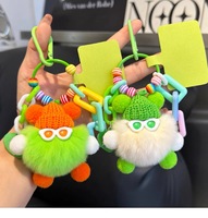 Porte-clés en peluche personnalisable, mignon, en forme de monstre en verre, petit jouet pour sac, cadeau promotionnel