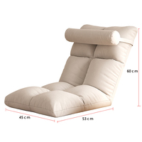 Fauteuil de sol pliable paresseux en gros, chaise sans pieds Tatami personnalisée avec dossier, style japonais OEM, mobilier de chambre d'usine